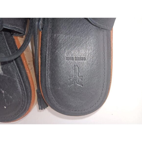 Frye Sandals Women 8M Miranda Shoes Black Leather Gladiator Ankle Strap Wedge - Picture 6 of 11